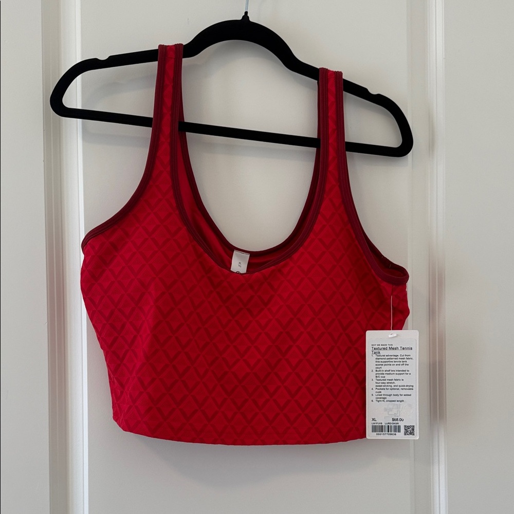 NWT Lululemon Athletica Textured Mesh Tennis Tank